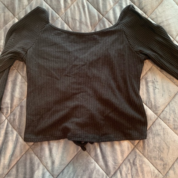 Marshalls Black long sleeve crop top - Picture 2 of 2